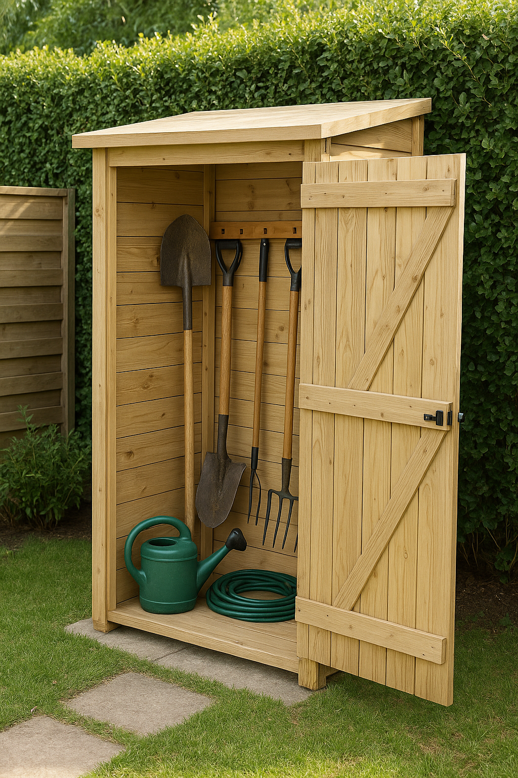 Olcsó és praktikus kerti szerszámtároló építése lépésről lépésre