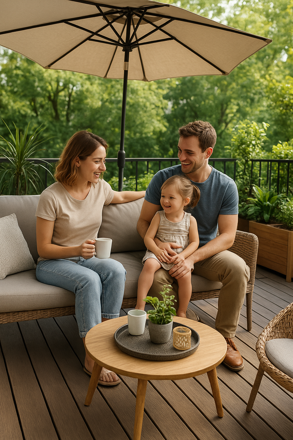 Praktikus tanácsok a terasz berendezéséhez kis családoknak