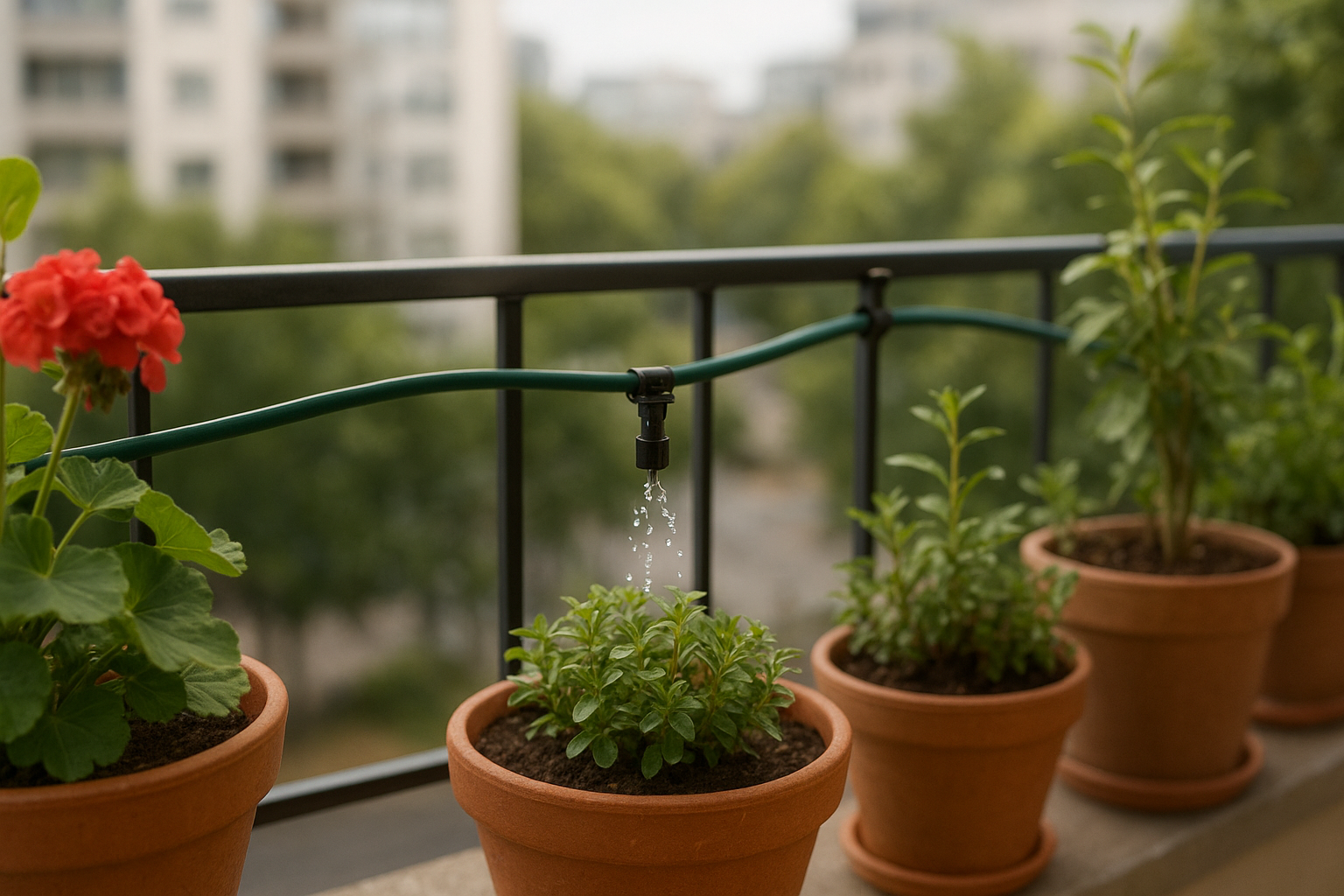 Balkon öntözőrendszer csepegtető megoldással