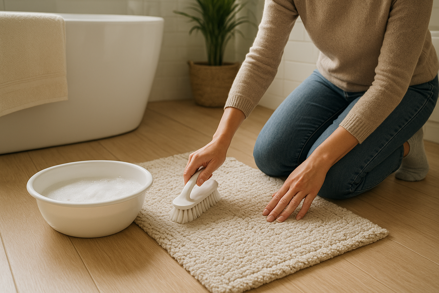 Fürdőszoba szőnyegek tisztítása mosógép nélkül