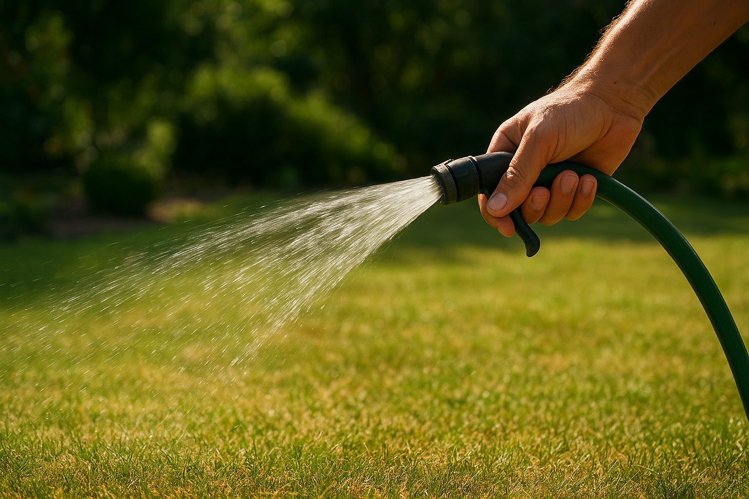 Kerti fű öntözése hőségben: gyakori hibák