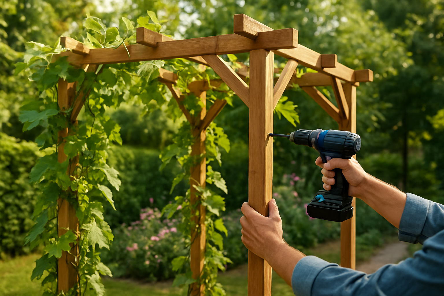 Kerti szőlőlugas kialakítása lépésről lépésre