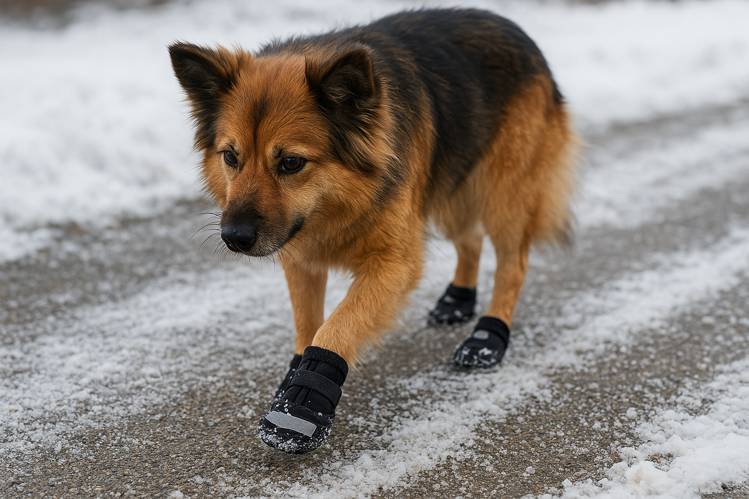 Kutyák téli mancsvédelme sózott utakon